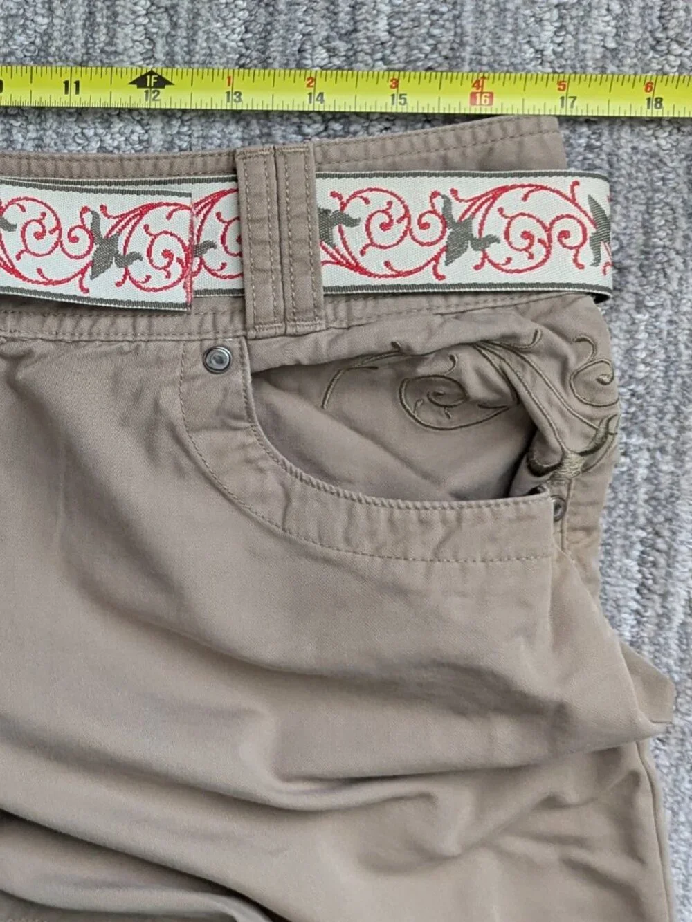 Cabela's Ultimate Outdoor Pants Women's Khaki Beige Pockets Belt Straight Leg 12